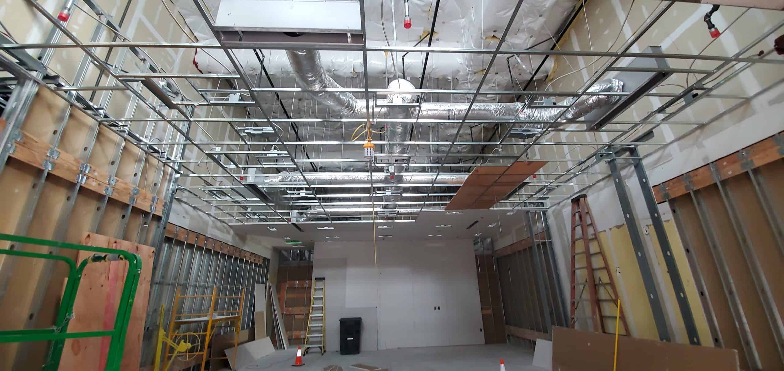 Metal stud framing wide view Easton Town Center PaintWerks