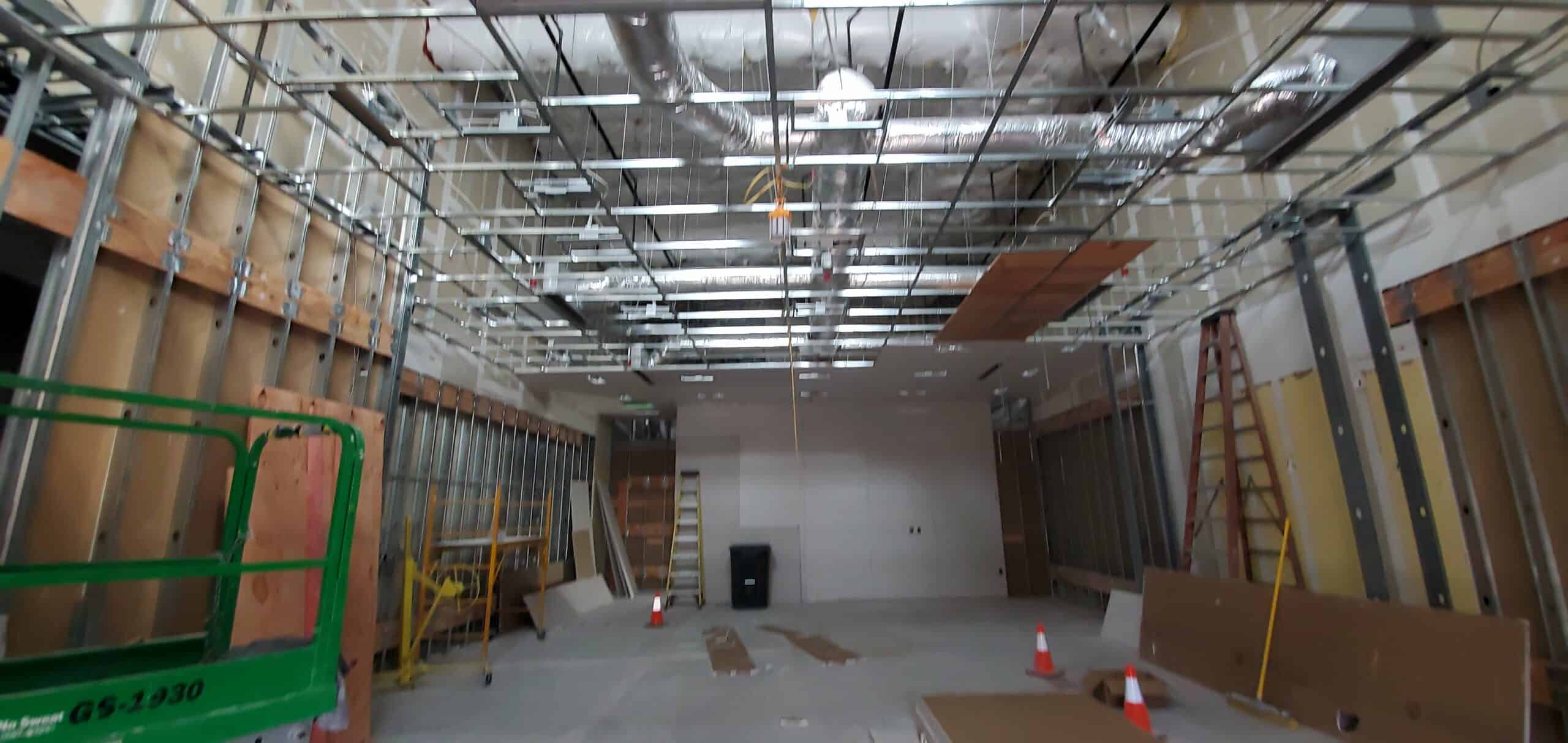 Metal stud framing scaffolding Easton Town Center PaintWerks