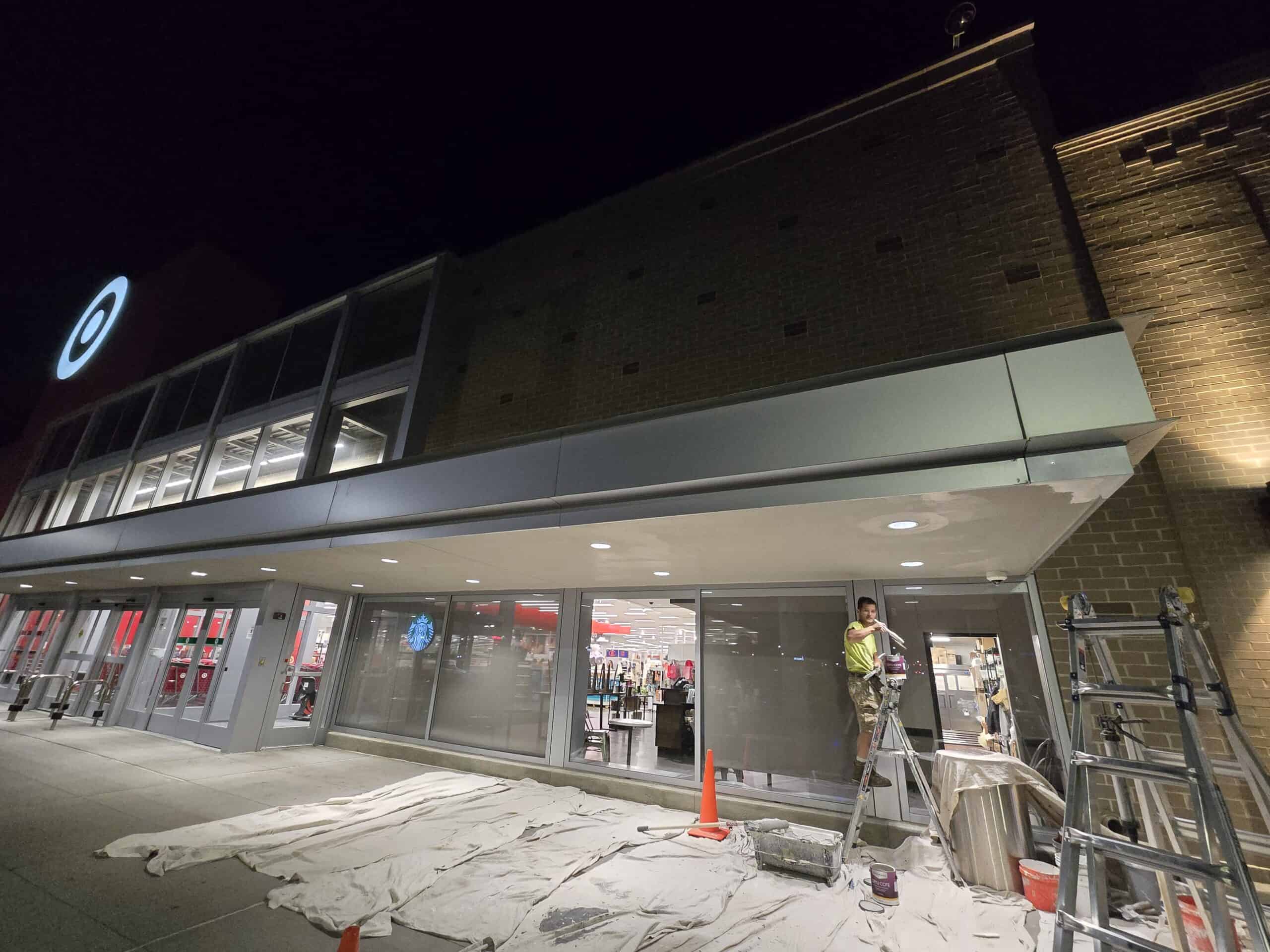 ACM panel work overnight Target New Albany PaintWerks