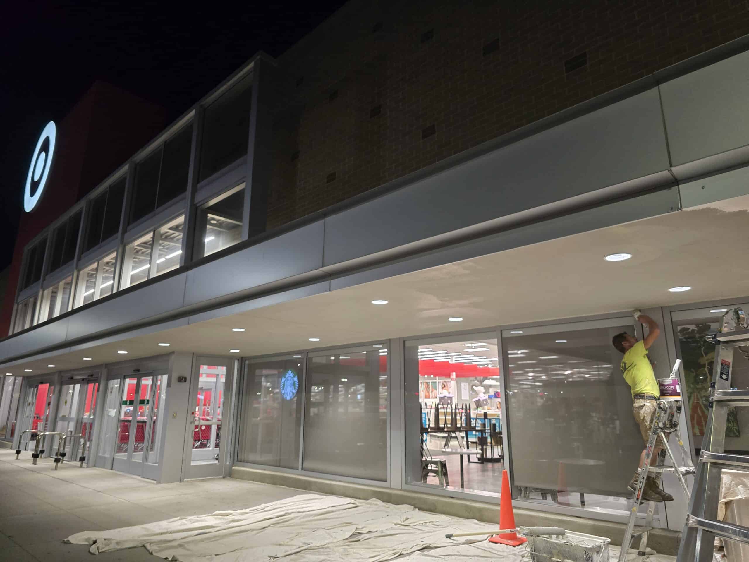 10. Target exterior during repaint with new fabricated fascia in New Albany, Ohio