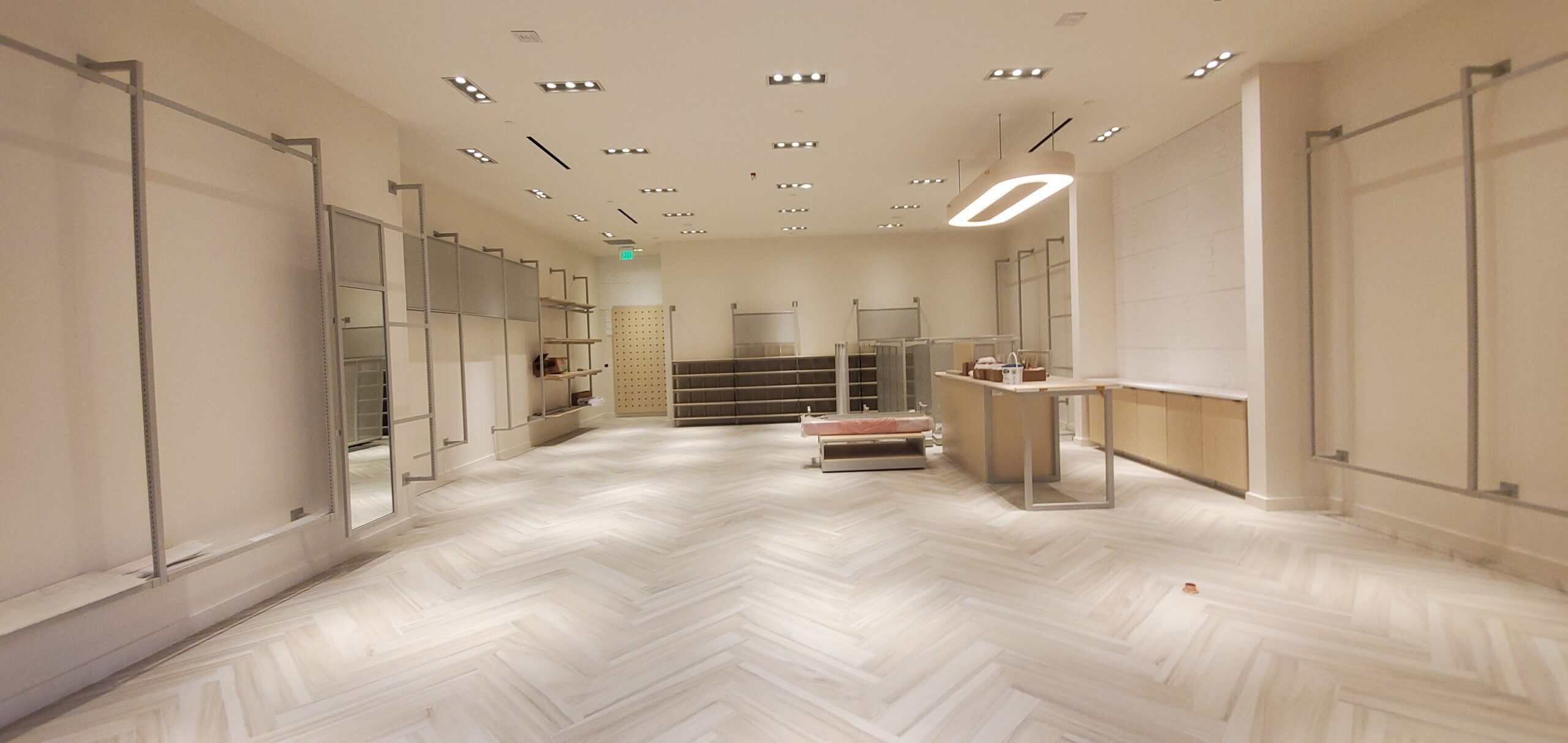 Commercial tenant buildout Easton Town Center framing drywall PaintWerks Columbus