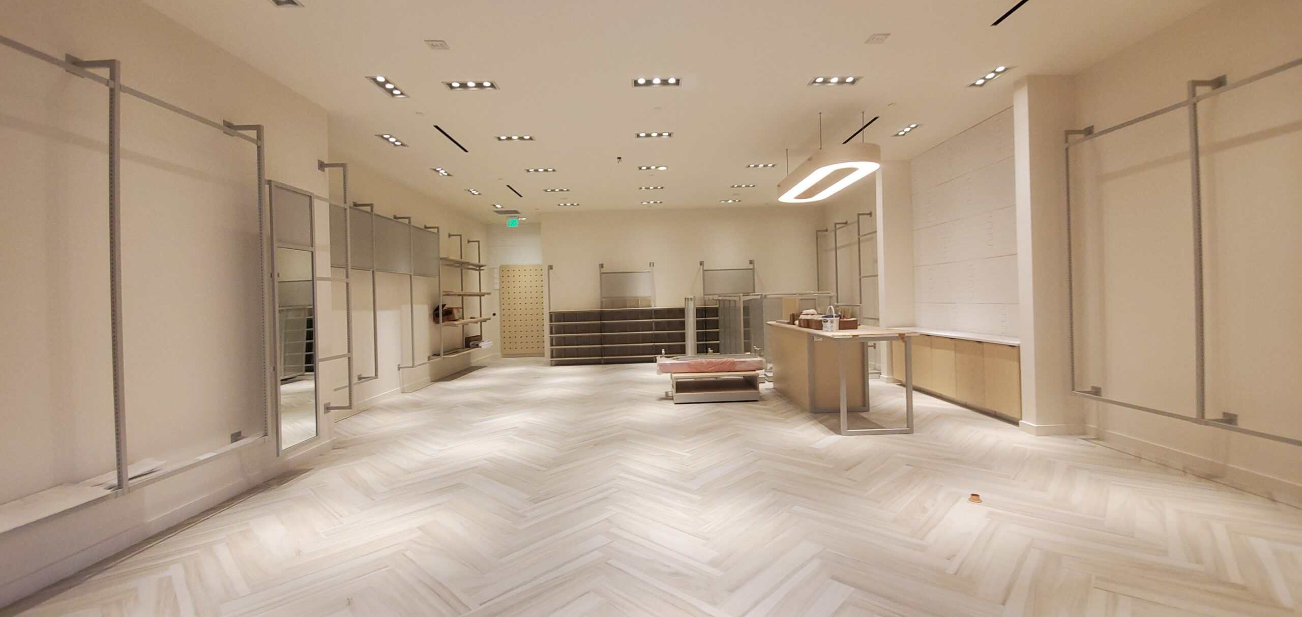 Finished retail space painted walls Easton Town Center PaintWerks