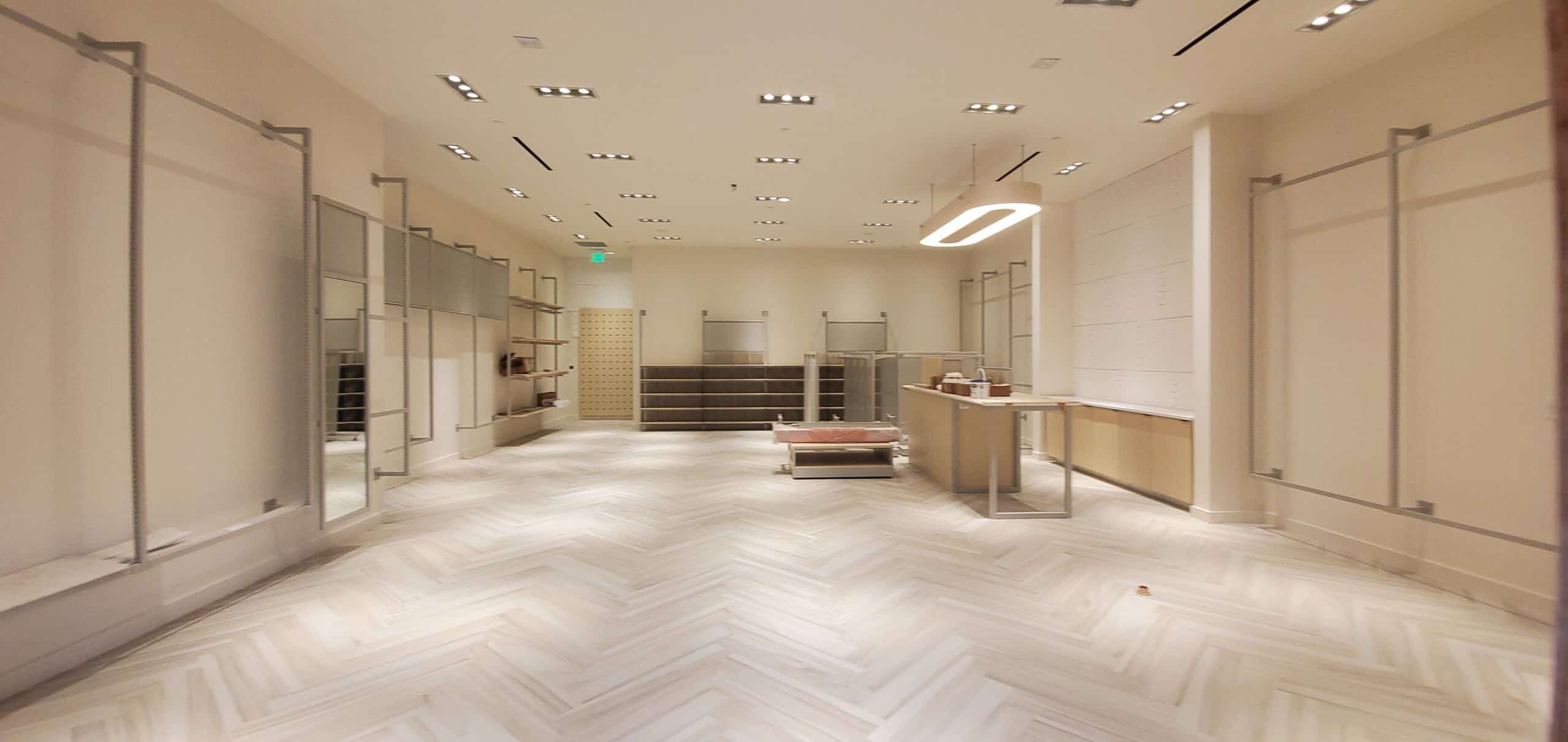 Herringbone tile floor detail Easton Town Center PaintWerks