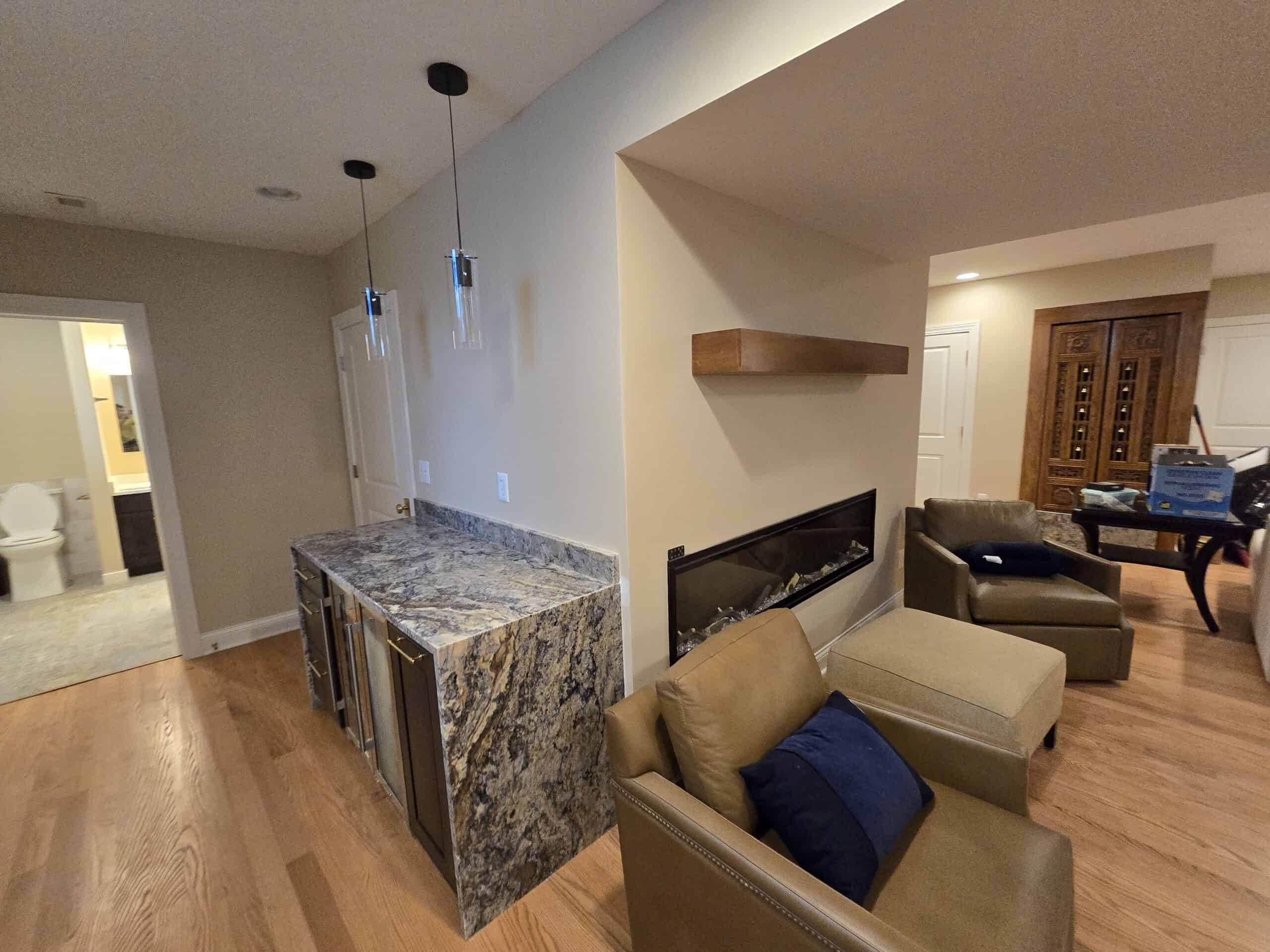 Basement finishing and remodeling by PaintWerks licensed contractor in Lewis Center Ohio