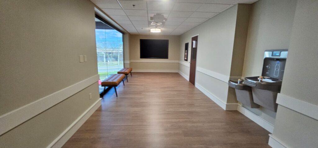 Commercial Interior Renovation – Drywall Repair, Block Filling, Trim Installation & Full Paint Package