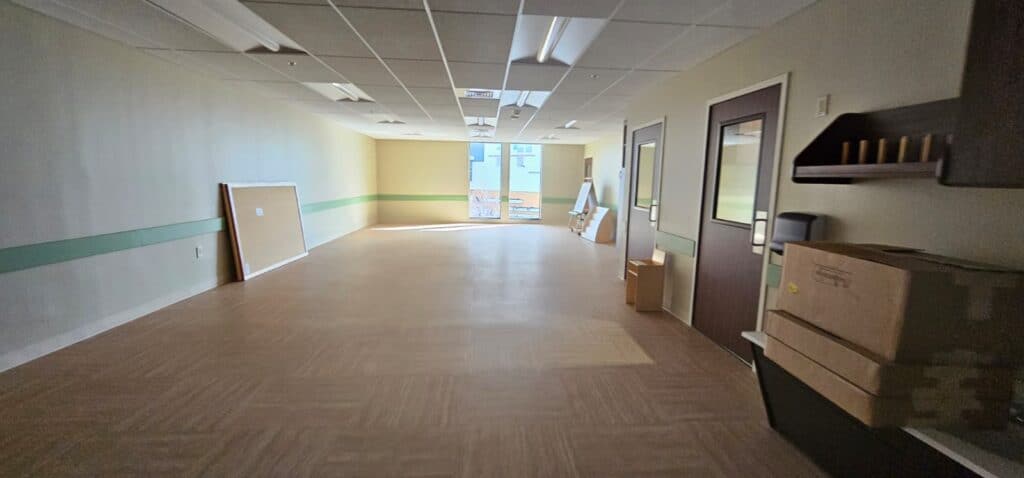 Commercial Interior Renovation – Drywall Repair, Block Filling, Trim Installation & Full Paint Package
