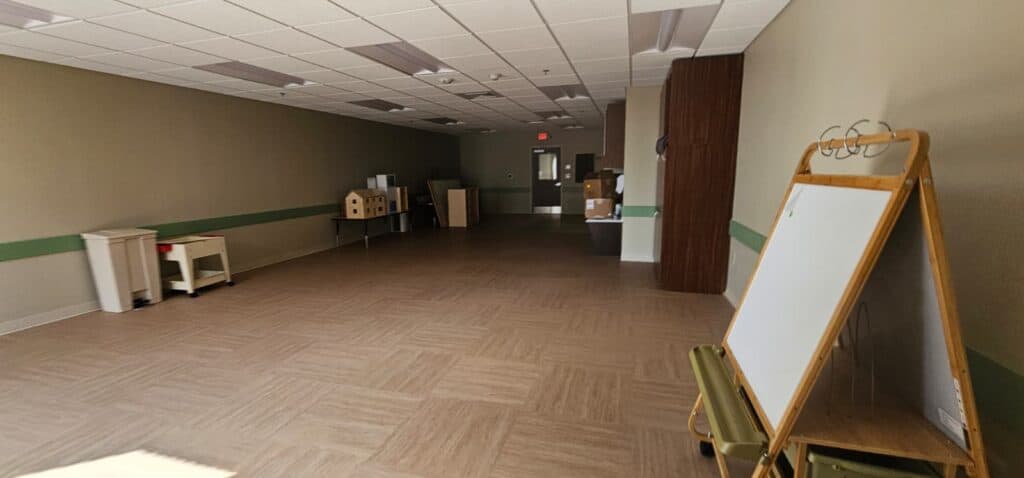 Commercial Interior Renovation – Drywall Repair, Block Filling, Trim Installation & Full Paint Package