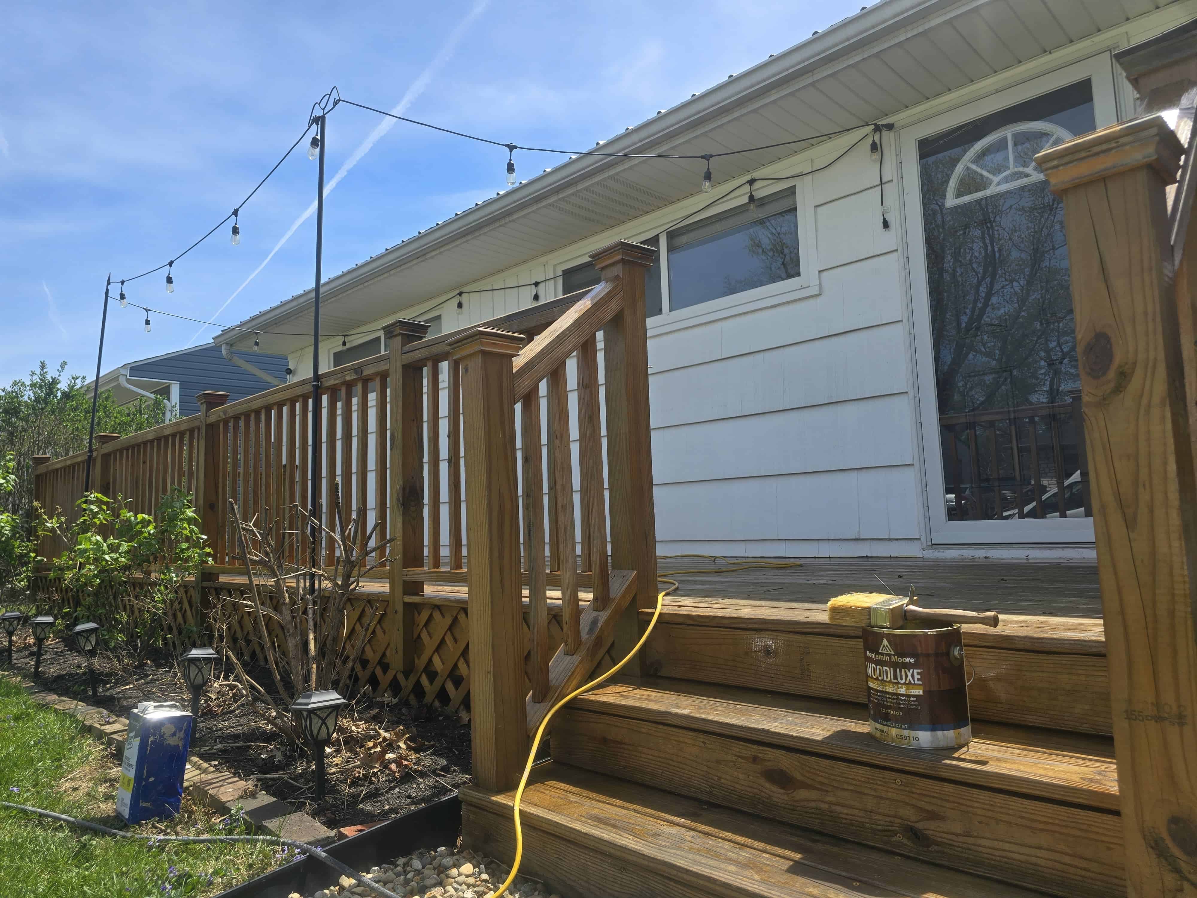 Deck staining before and after Clintonville Ohio PaintWerks