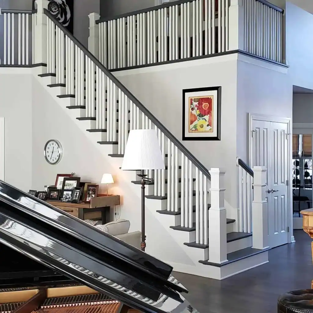 Interior painting with staircase railing in central ohio home by PaintWerks