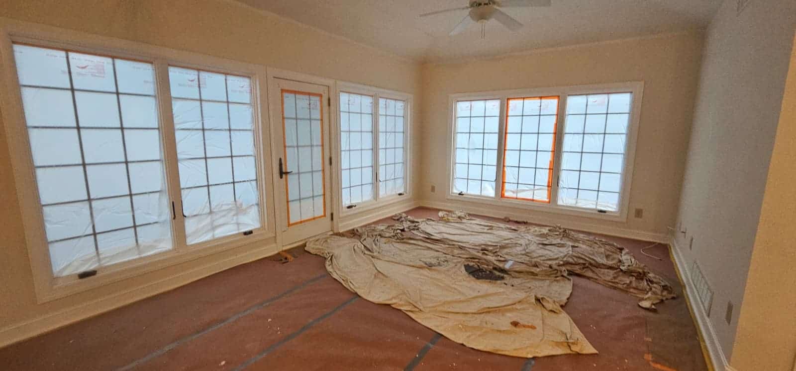 Freshly painted white walls large windows Worthington