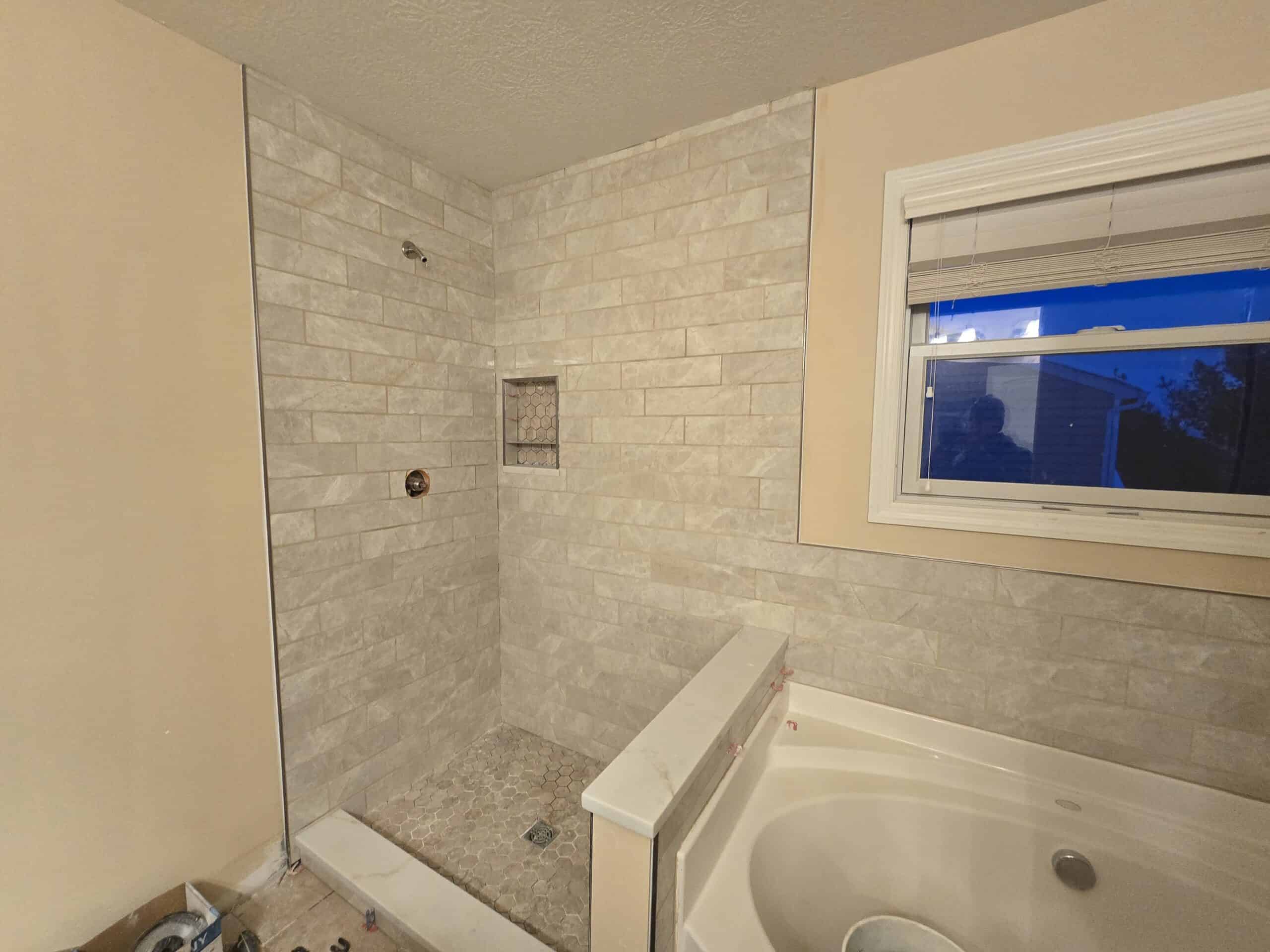 Custom tile installation by PaintWerks licensed contractor in Central Ohio