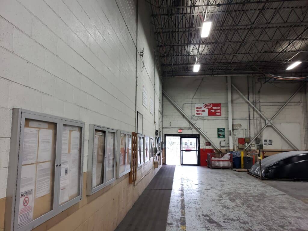 Industrial warehouse painting project completed by PaintWerks in Columbus Ohio