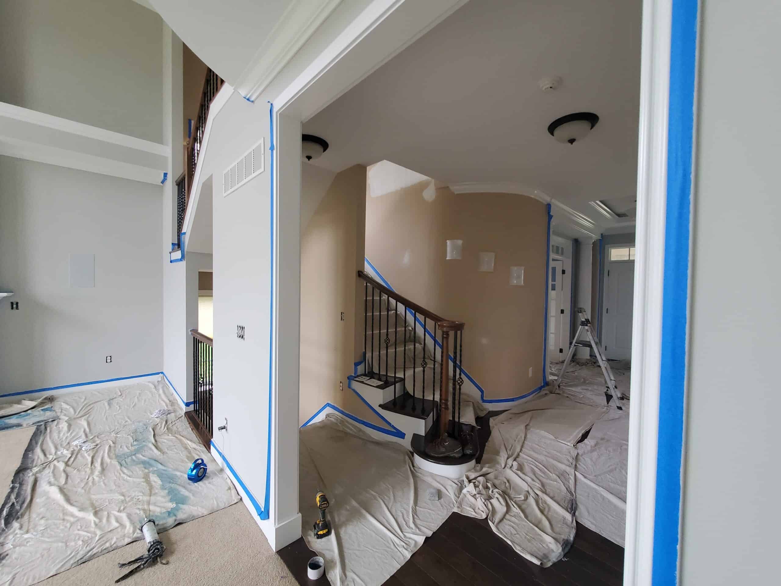 Interior color change painting in progress Columbus Ohio home