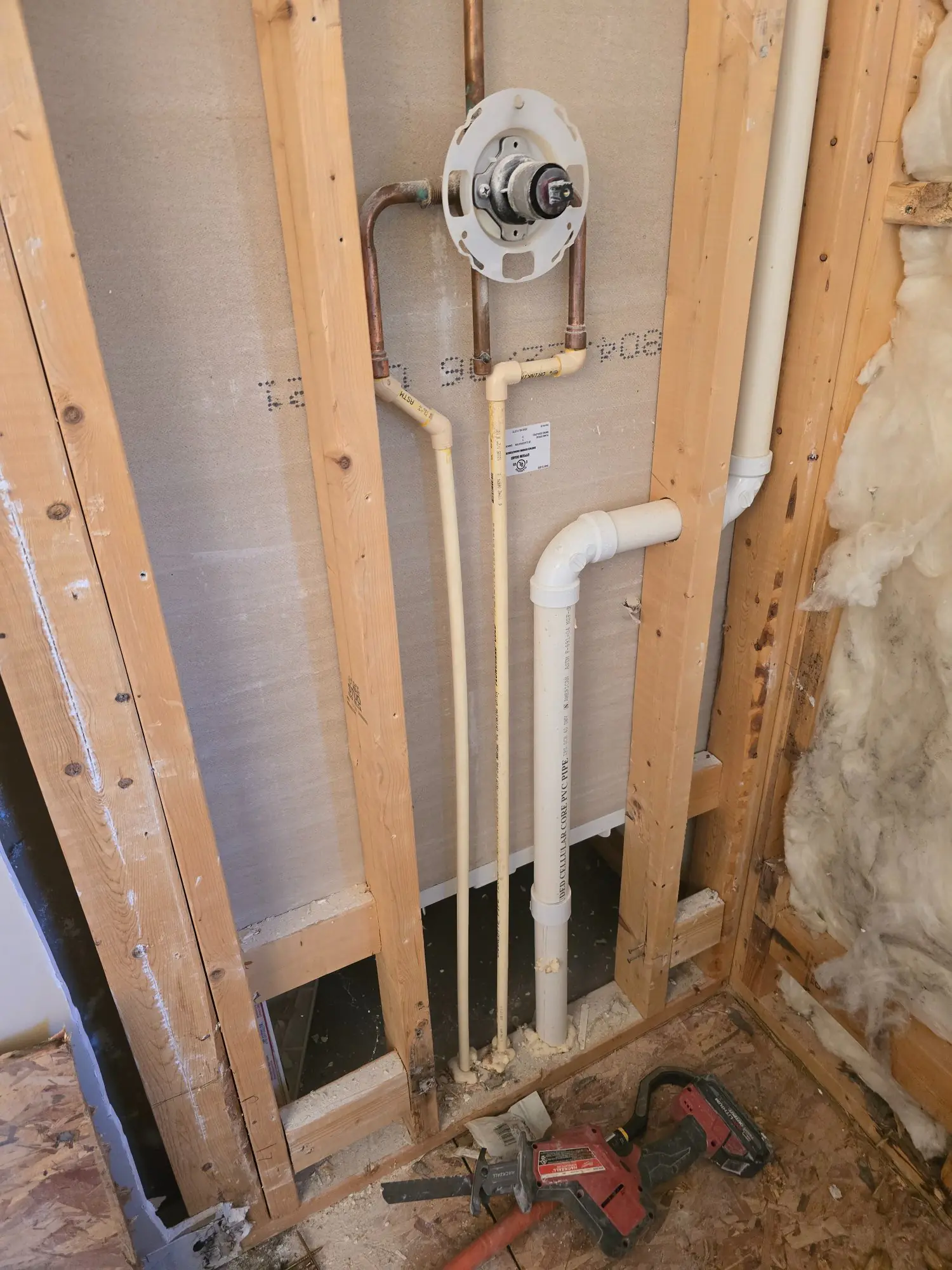 Shower Valve Rough-In Plumbing Master Bath Remodel Lewis Center Ohio PaintWerks