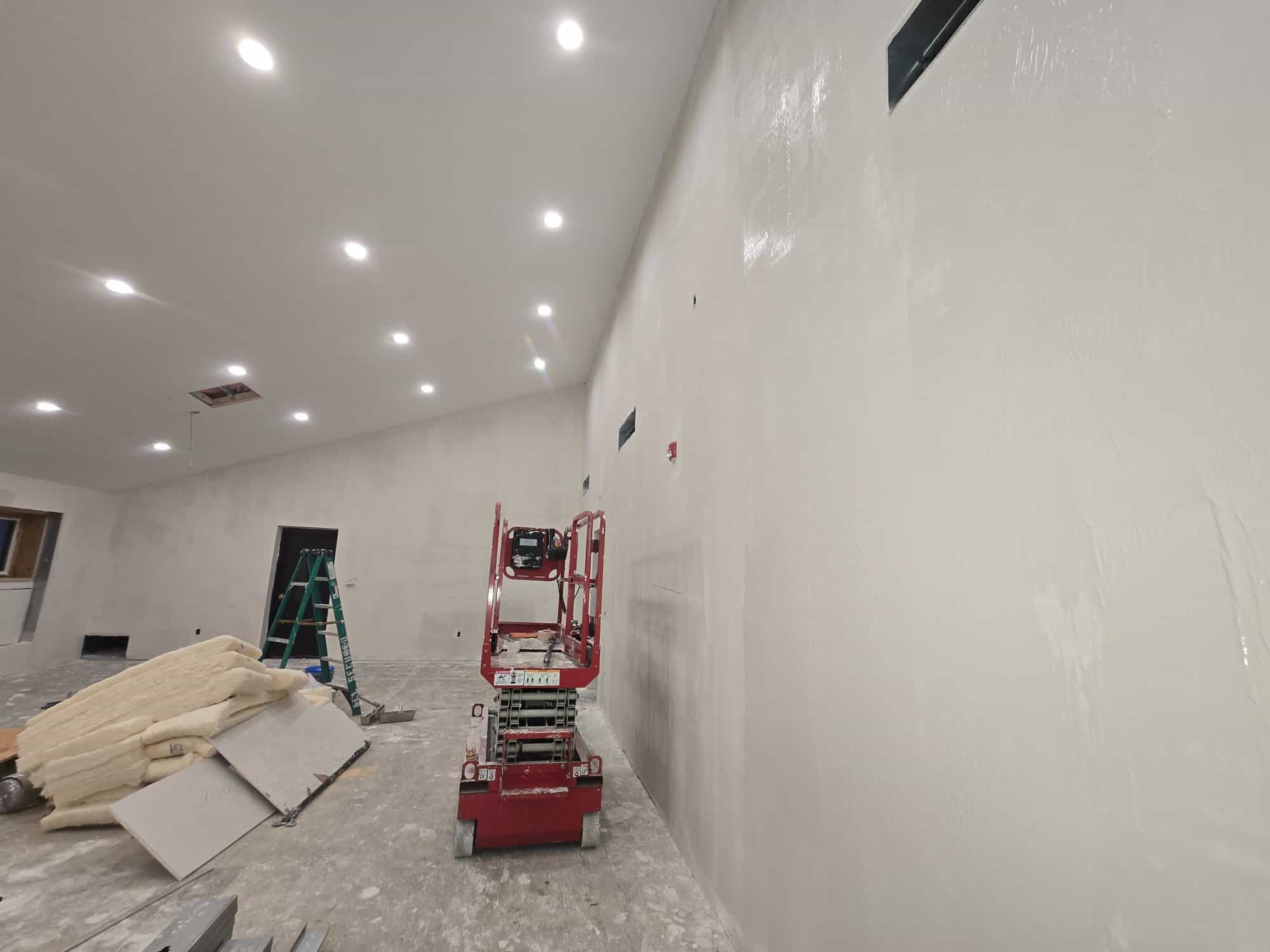 Commercial Drywall Level 5 Skim Coat Close Up Church Gahanna Ohio PaintWerks
