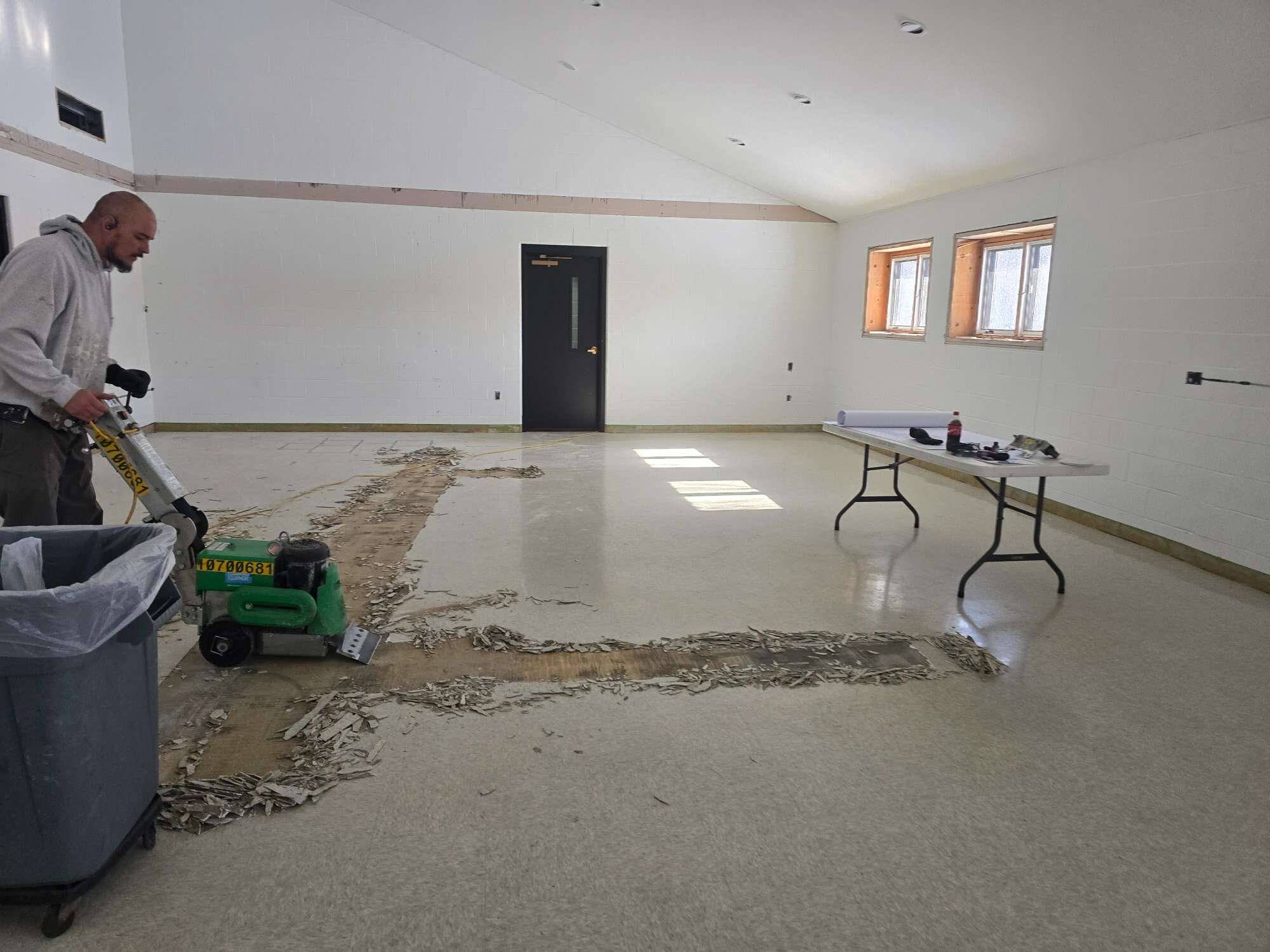 Commercial Flooring Demo VCT Removal Church Renovation Gahanna Ohio PaintWerks